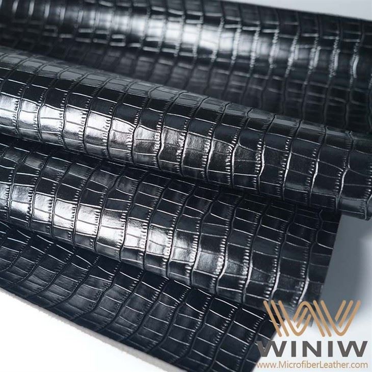 Black Patent Vinyl Leather For Shoes