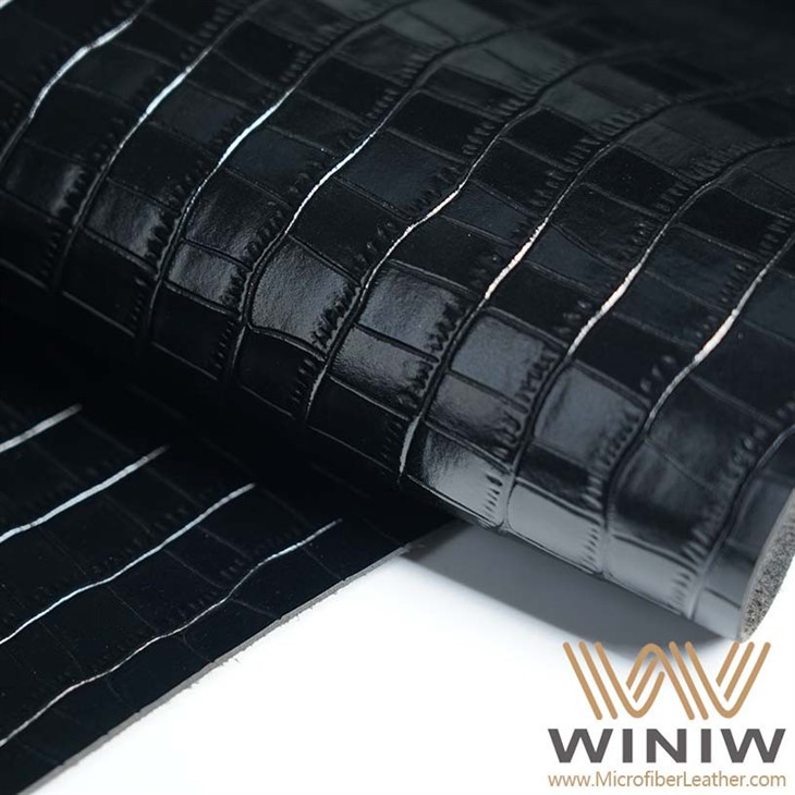 Black Patent Vinyl Leather For Shoes