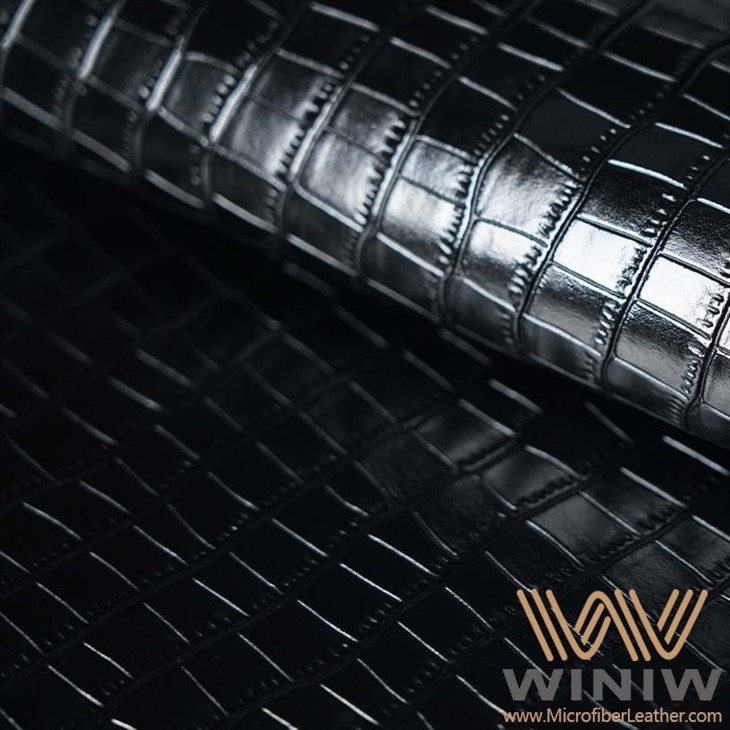 Black Patent Vinyl Leather For Shoes