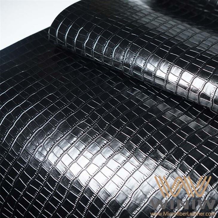 Black Patent Vinyl Leather For Shoes