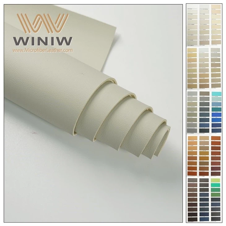 0.8mm Eco-friendly White Faux Leather Fabric For Car Interior Roof